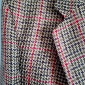 Burberry Wool Blazer 44 R Jacket Excellent Cond plaid Made in England Burberrys